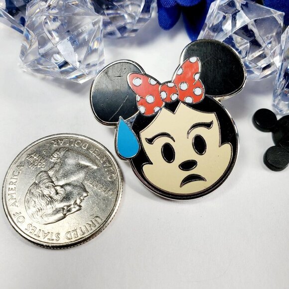 Disney Minnie Mouse Trading Pin Sweaty Hair Bow Emoji Lapel Pin Brooch Badge Pin - Picture 3 of 6